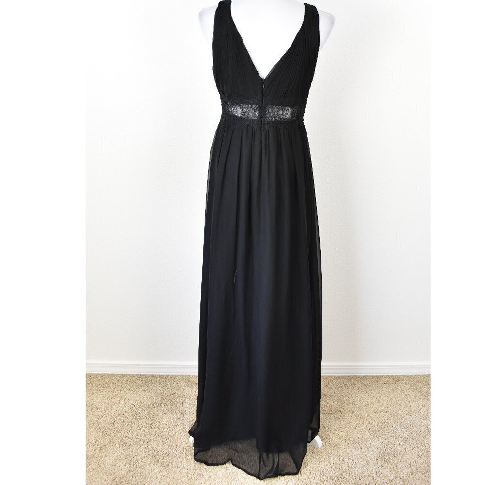 Aidan Mattox Silk Chiffon Lace Waist Formal Gown - 10 - Picture 7 of 10